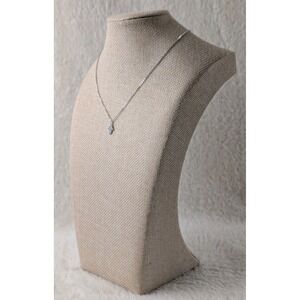 Silver Tone‎ Hamsa Hand Pendant Necklace Pave CZ Evil Eye Protection Jewelry